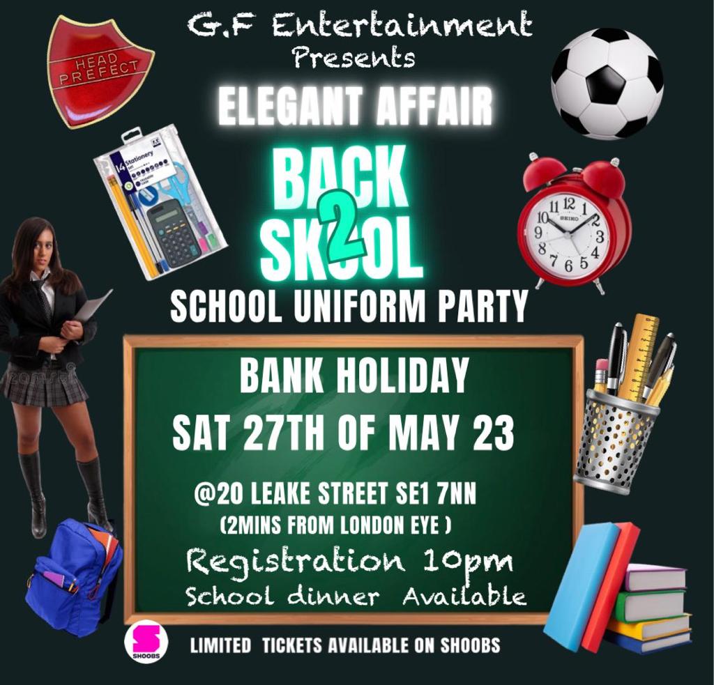 ELEGANT AFFAIR THE BACK 2 SKOOL (School uniform party) Shoobs